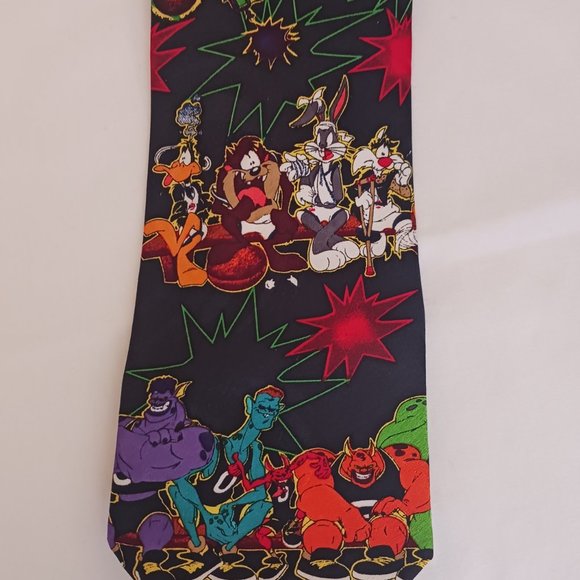 Mens Neck Tie Necktie Vintage 1996 Bugs Bunny Space Jam Looney Tunes Warner Bros - Picture 2 of 5